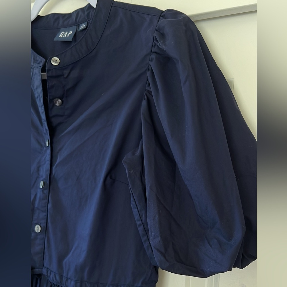 GAP Navy Blue Puff Sleeve Dress - Picture 6 of 6